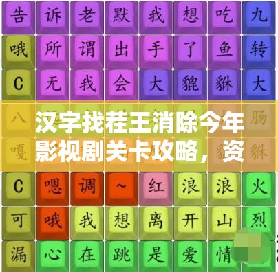 汉字找茬王消除今年影视剧关卡攻略，资源管理视角下的高效通关策略