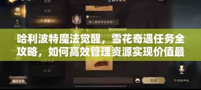 哈利波特魔法觉醒，雪花奇遇任务全攻略，如何高效管理资源实现价值最大化？